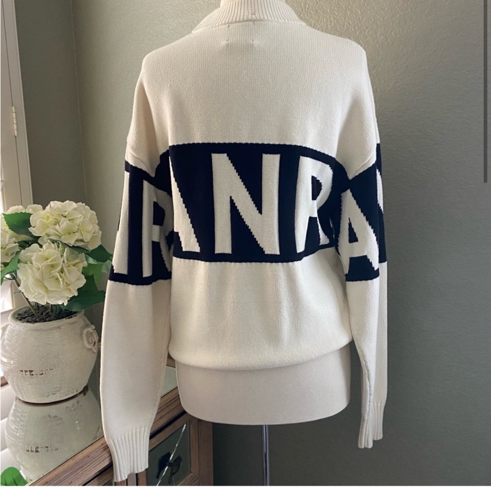 NWOT Alp n Rock ANR White Black Logo Knit Sweater